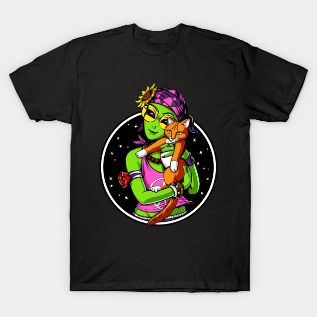 Alien Cat Lover T-Shirt by underheaven